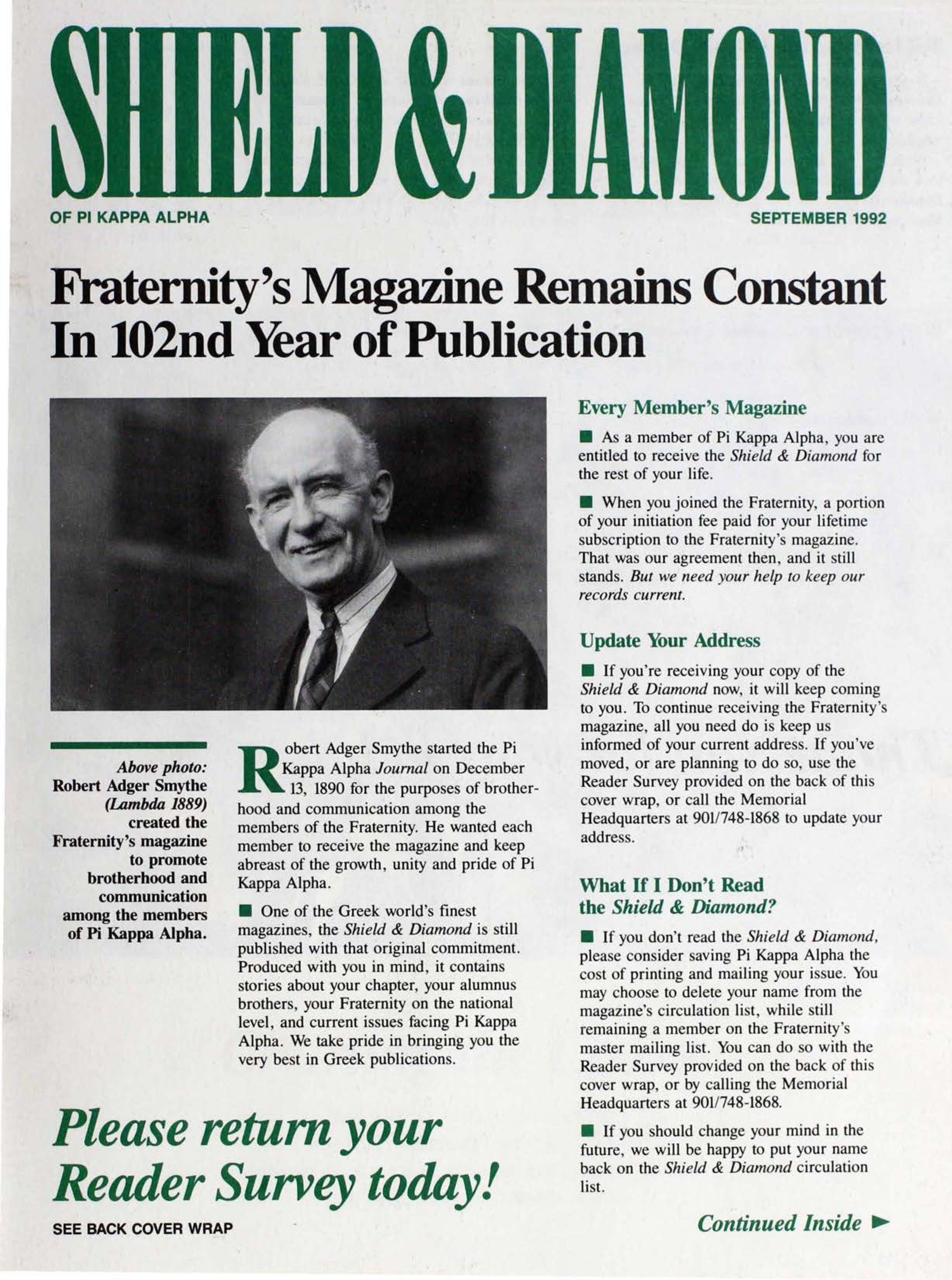 Shield and Diamond, Vol. 103, No. 3, September 1992
